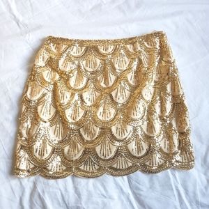 TOBI Gold Skirt